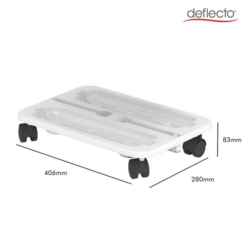 Deflecto Stack 'N Go Caddy Wheel Base, Craft Organizer, Compatible with Deflecto Desk Supplies Organizer Caddy, White, 16"W x 3 1/4"H x 11"D (29443CR) - Image 3